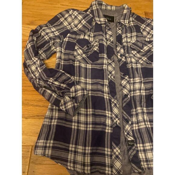Rails, women's black/white plaid casual button up long sleeve shirt size small - Picture 2 of 10